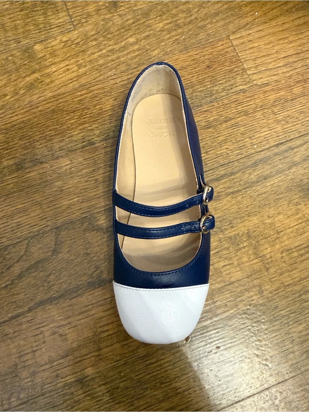 Classic Navy and White Mary Jane Kids Shoes